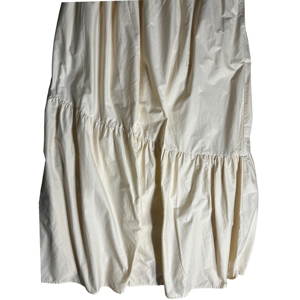 Xirena Maisie One Shoulder Tiered Maxi Dress Cream Cotton Size L Retail $294 EUC - Picture 4 of 12